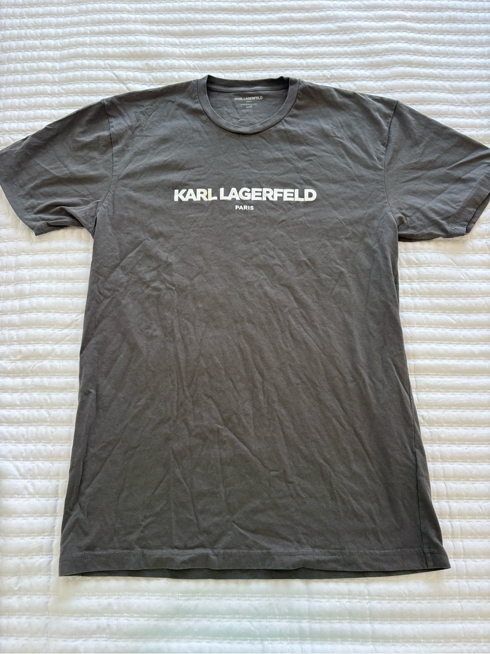 Karl Lagerfeld Charcoal Logo Crew Neck Tee